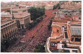 Manifestación multitudinaria celebrada en Madrid en julio de 1997, tras el secuestro de Miguel Angel Blanco