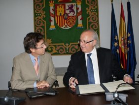 Ángel Fernández,Secretario General de la FEMP, y César Egido, presidente de Gestión de Mecenazgo