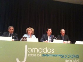 Enric Llorca, Marina Geli, Manuel Bustus e Idelfonso Hernández, en la inauguración de las jornadas